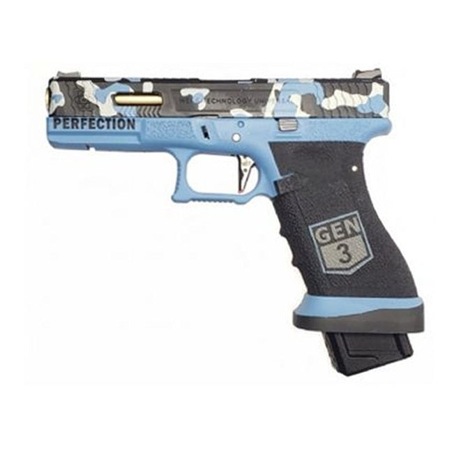 WE G17 Secret Blue 6mm RIF GBB Airsoft Pistol