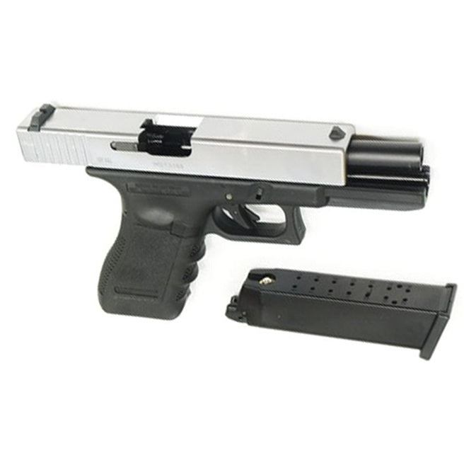 WE Europe G17 6mm RIF GBB Chrome Airsoft Pistol