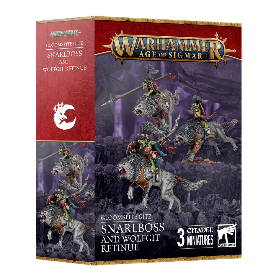 Warhammer Age of Sigma Gloomspite Gitz Snarlboss and Wolfgit Retinue