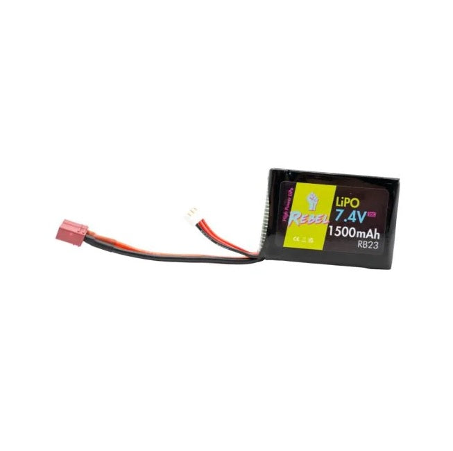 Rebel 7.4v 1500mAh Lipo Deans Battery