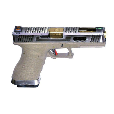 WE G17 Custom Chrome 6mm RIF GBB Airsoft Pistol