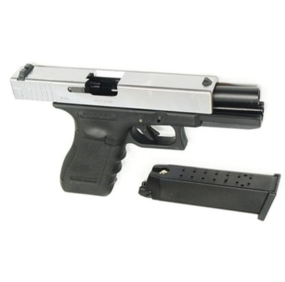 WE Europe G17 6mm RIF GBB Chrome Airsoft Pistol